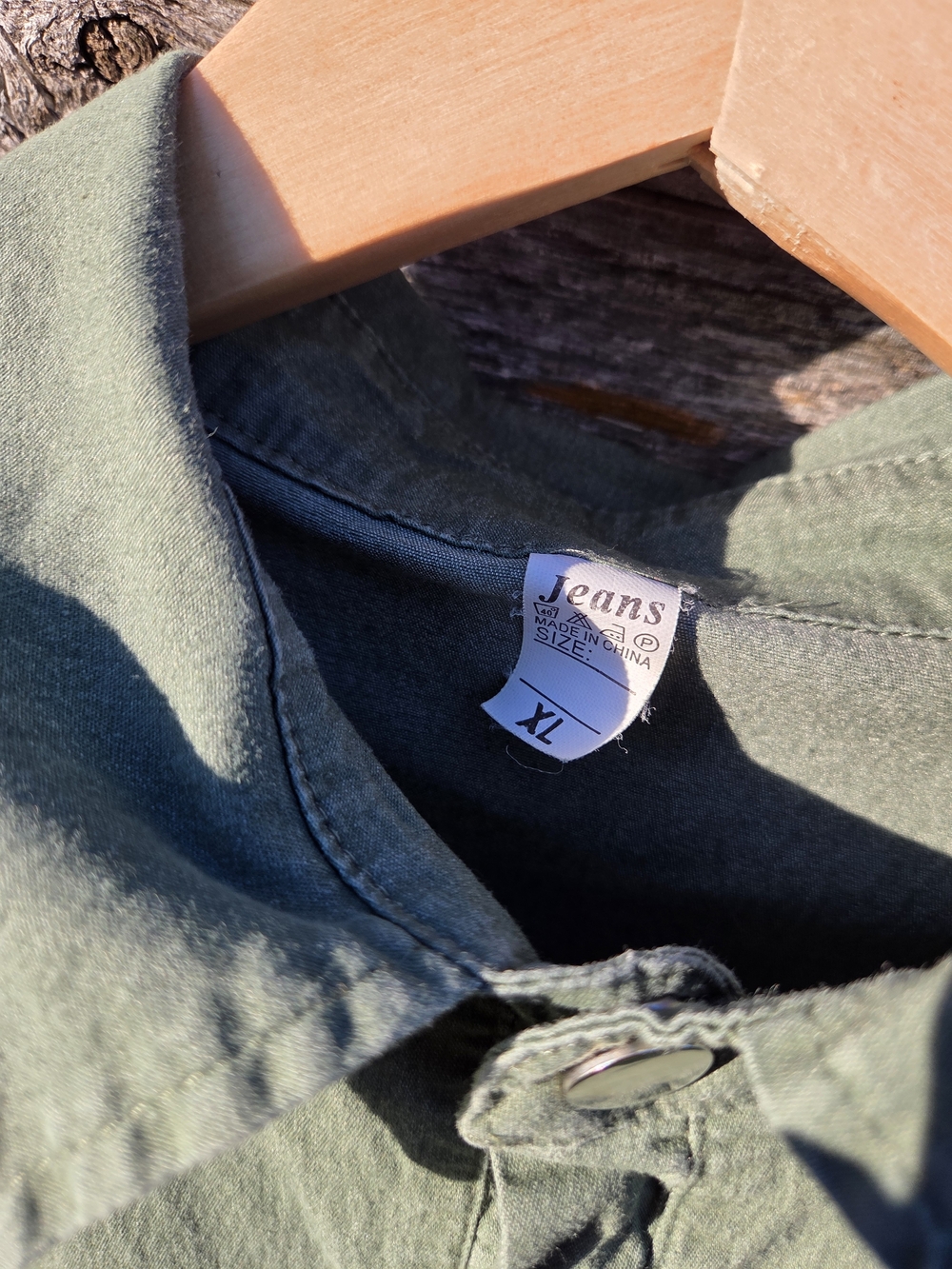Olive Green Button-Front Utility Shirt - Picture 13 of 13